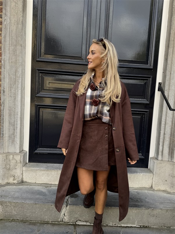 Hemd Geruit Flanel Flower Buttons Bruin