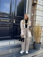 Barrelfit Lederlook Broek Taupe 7222-P8