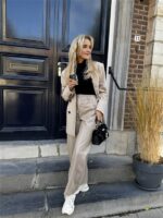 Barrelfit Lederlook Broek Taupe 7222-P8