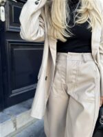 Barrelfit Lederlook Broek Taupe 7222-P8