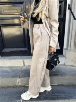 Barrelfit Lederlook Broek Taupe 7222-P8