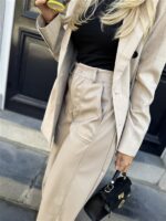 Barrelfit Lederlook Broek Taupe 7222-P8