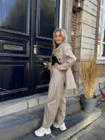 Barrelfit Lederlook Broek Taupe 7222-P8