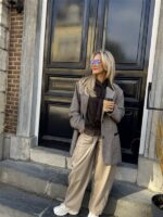 Barrelfit Lederlook Broek Taupe 7222-P8