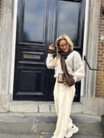 Barrelfit Lederlook Broek Ecru 7222-P8