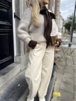 Barrelfit Lederlook Broek Ecru 7222-P8