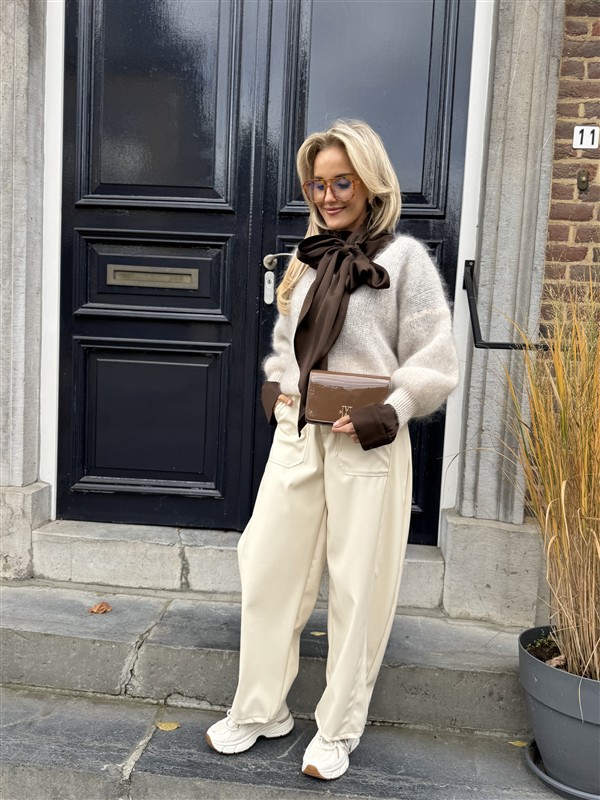 Barrelfit Lederlook Broek Ecru 7222-P8