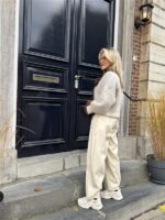 Barrelfit Lederlook Broek Ecru 7222-P8