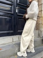 Barrelfit Lederlook Broek Ecru 7222-P8