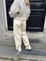 Barrelfit Lederlook Broek Ecru 7222-P8