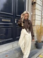 Bow Blouse Ld3497 Bruin