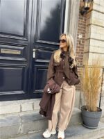 Barrelfit Lederlook Broek Beige 7222-P8