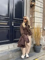 Barrelfit Lederlook Broek Beige 7222-P8