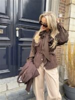 Barrelfit Lederlook Broek Beige 7222-P8