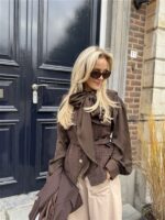 Bow Blouse Ld3497 Bruin