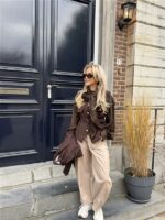 Barrelfit Lederlook Broek Beige 7222-P8