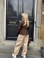 Barrelfit Lederlook Broek Beige 7222-P8