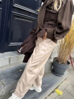 Barrelfit Lederlook Broek Beige 7222-P8