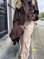 Barrelfit Lederlook Broek Beige 7222-P8