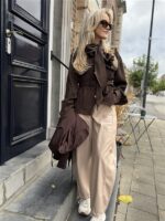 Bow Blouse Ld3497 Bruin