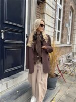 Bow Blouse Ld3497 Bruin