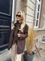 Barrelfit Lederlook Broek Beige 7222-P8