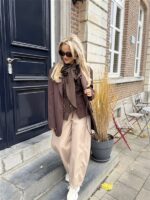 Barrelfit Lederlook Broek Beige 7222-P8