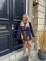 Geruiten Jurkje Blauw Bruin