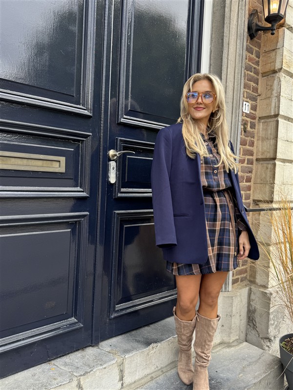 Geruiten Jurkje Blauw Bruin