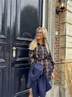 Geruiten Jurkje Blauw Bruin