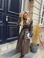 Lederlook Maxi Mantel Buttons Ld3508