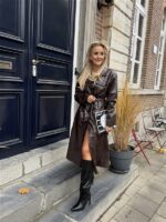 Lederlook Maxi Mantel Buttons Ld3508