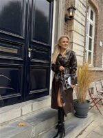 Lederlook Maxi Mantel Buttons Ld3508