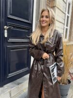 Lederlook Maxi Mantel Buttons Ld3508