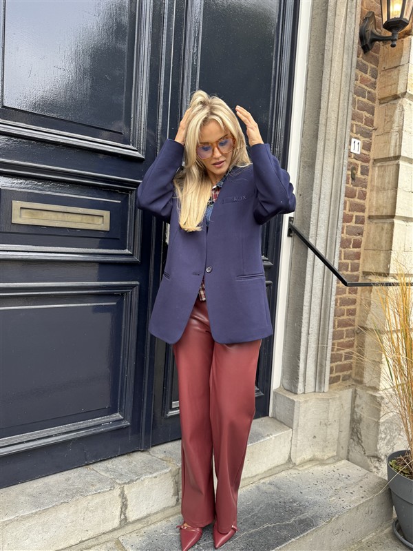 Blazer Collarless Navy 2508420334