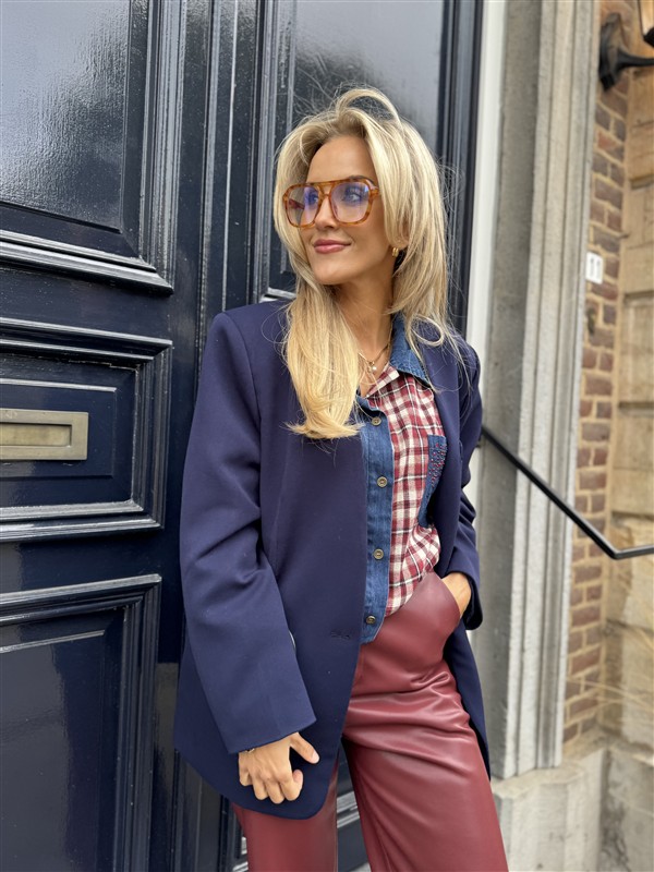 Blazer Collarless Navy 2508420334