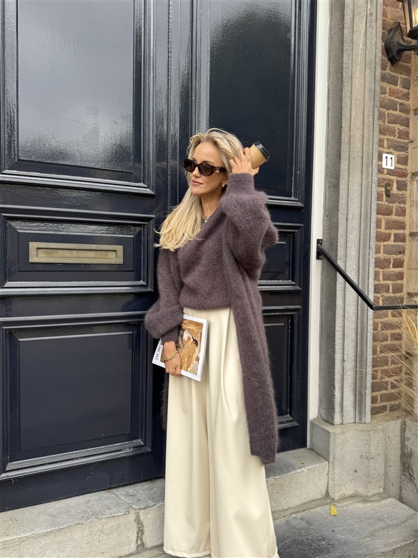 Lederlook Wide Leg Off White 6677-P8