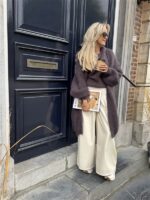 Lederlook Wide Leg Off White 6677-P8