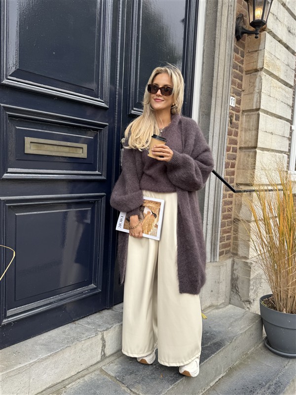 Lederlook Wide Leg Off White 6677-P8