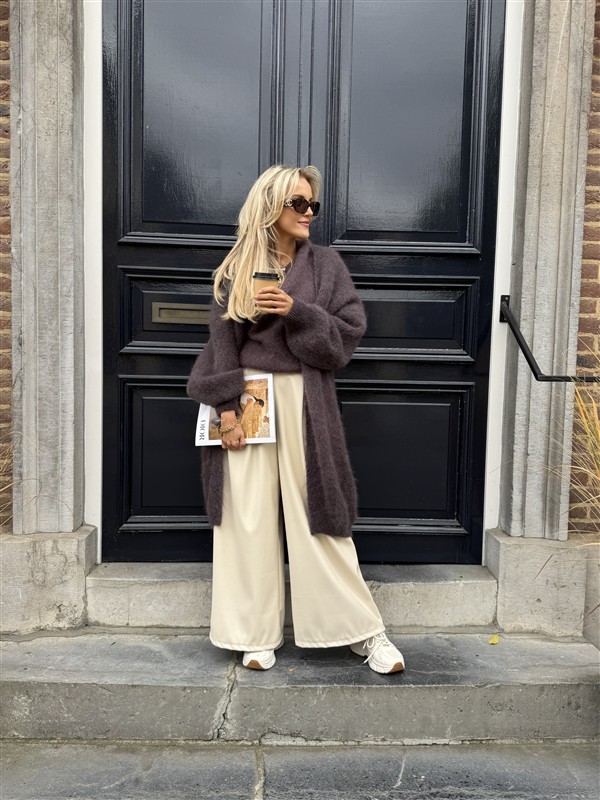 Lederlook Wide Leg Off White 6677-P8