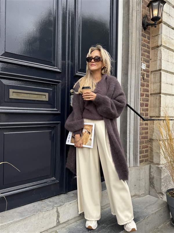 Lederlook Wide Leg Off White 6677-P8