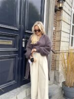 Lederlook Wide Leg Off White 6677-P8