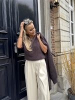 Lederlook Wide Leg Off White 6677-P8