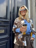 Lederlook Midi Rok Bruin H2836