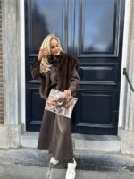 Lederlook Wide Leg H4729 Bruin