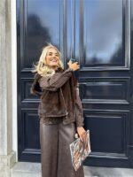 Lederlook Wide Leg H4729 Bruin