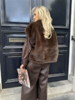 Lederlook Wide Leg H4729 Bruin