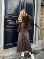 Lederlook Wide Leg H4729 Bruin