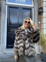 Faux Fur Colori Kaki Taupe Zwart