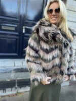 Faux Fur Colori Kaki Taupe Zwart